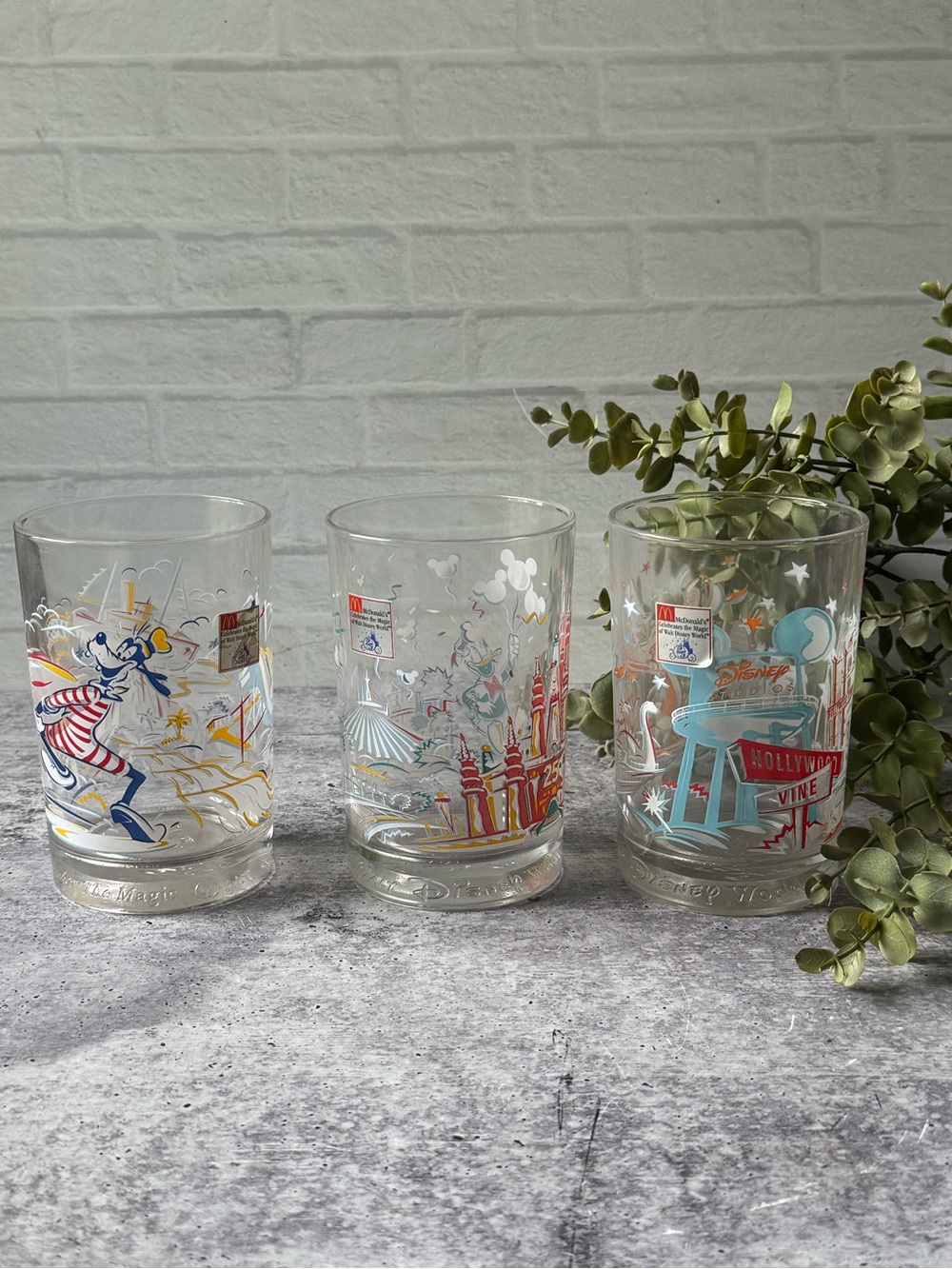 Set of 3 Vintage Disney World McDonald’s Remember the Magic 25th Anniversary